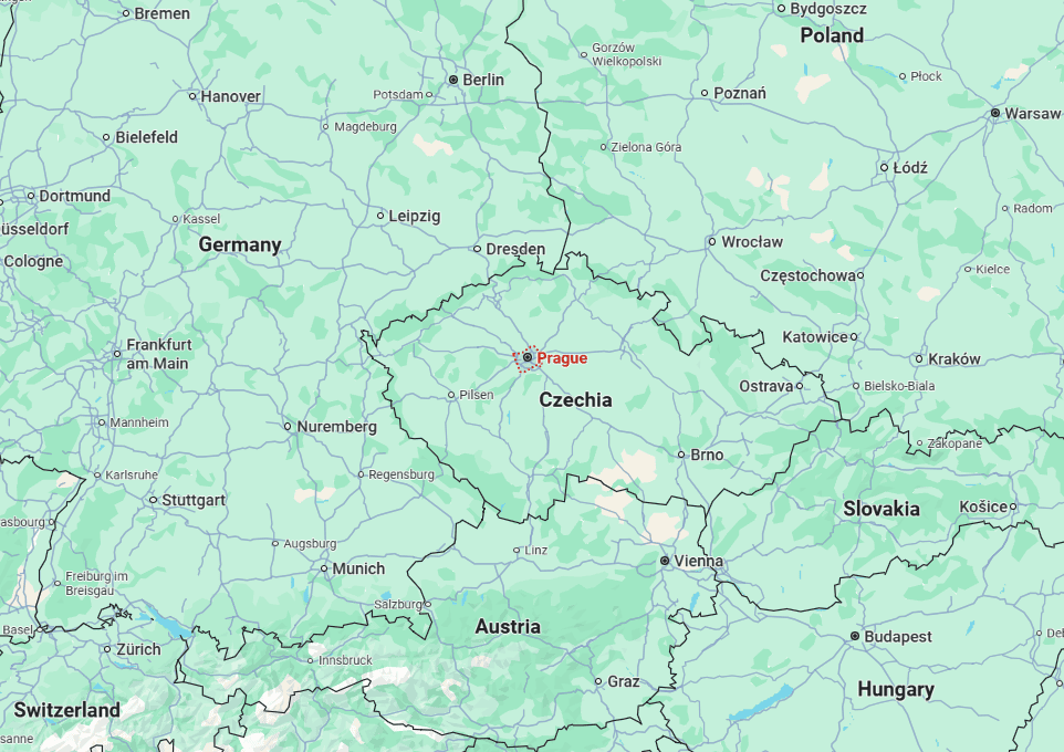 צ'כיה במפת אירופה